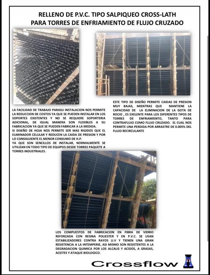 Relleno inatascable para torre de enfriamiento